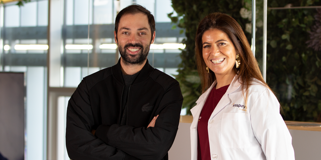 Diogo Valsassina e Dra. Joana Sousa Coutinho na clínica Insparya Lisboa.